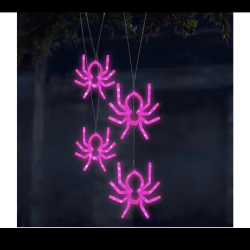 5ft. Pink Light Up Hanging Spiders by Ashland (3 pcks)